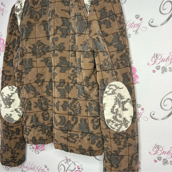 Wilfred Aritzia jacket coat  quilted brown lace pattern elbow patches luxe boho - Picture 5 of 14